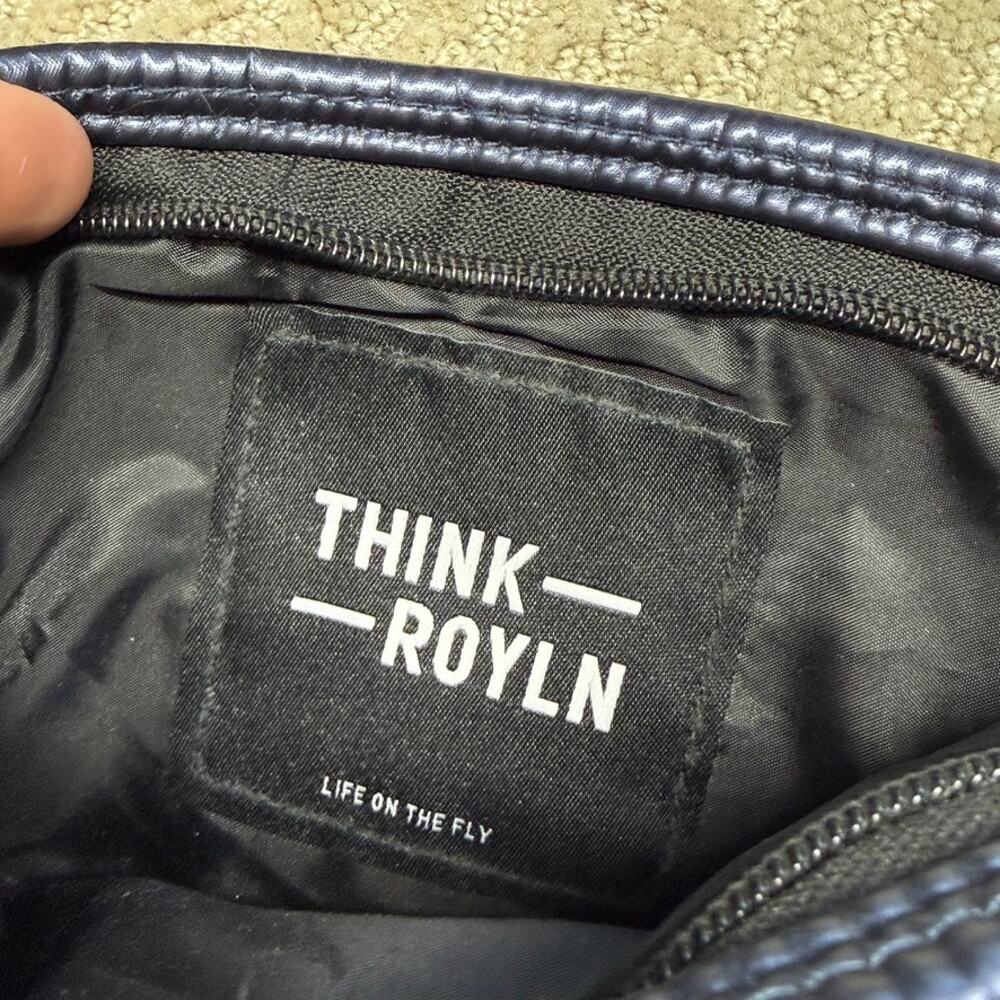 THINK ROYLN Puffer Quilted Crossbody Bum Bag Shiny Navy - Picture 6 of 14